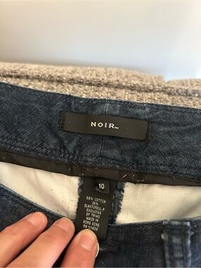 blanc noir Dark Indigo Wide-Leg Flare Jeans